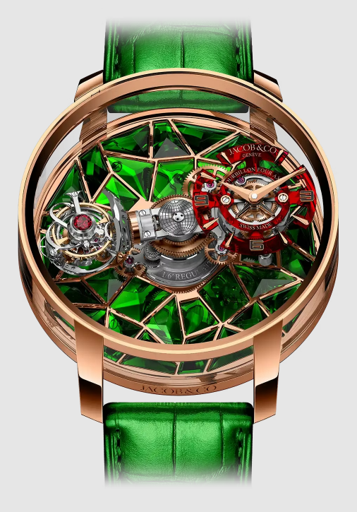 Review Jacob & Co astronomia four-axis tourbillon ROSE GOLD (GREEN) AT180.40.AB.AC.A Replica watch